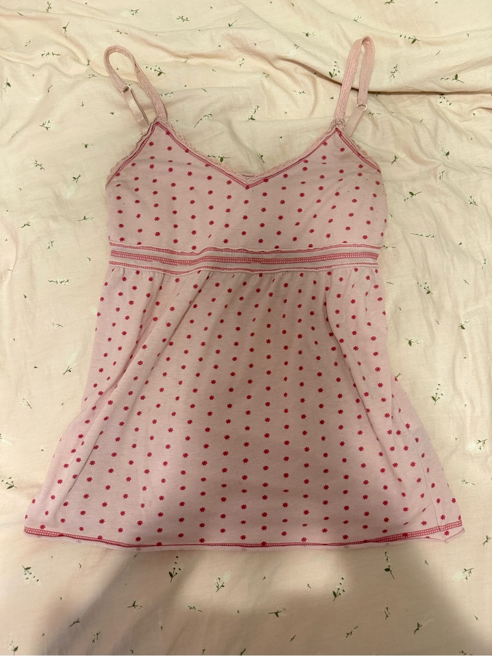 Pink Polka Dot Babydoll top
